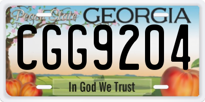 GA license plate CGG9204