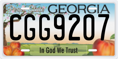 GA license plate CGG9207
