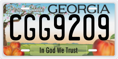 GA license plate CGG9209