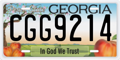 GA license plate CGG9214