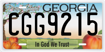 GA license plate CGG9215