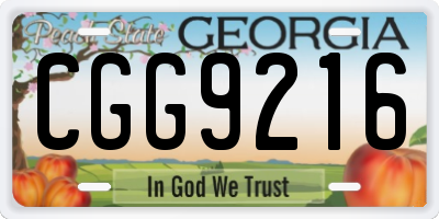 GA license plate CGG9216