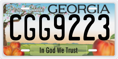 GA license plate CGG9223