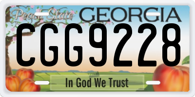 GA license plate CGG9228