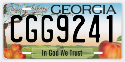 GA license plate CGG9241