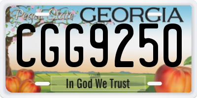 GA license plate CGG9250