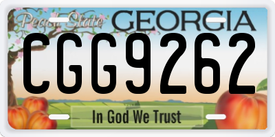 GA license plate CGG9262