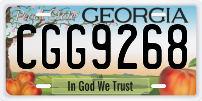GA license plate CGG9268
