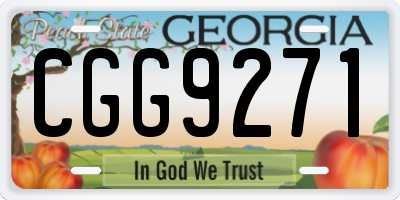 GA license plate CGG9271