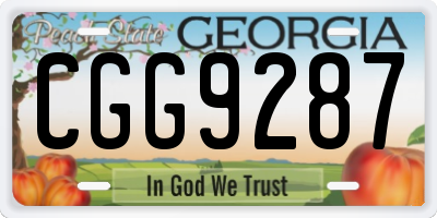 GA license plate CGG9287