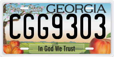 GA license plate CGG9303