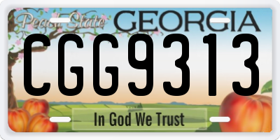 GA license plate CGG9313