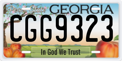 GA license plate CGG9323