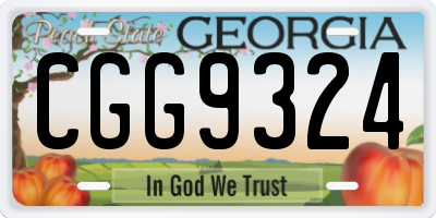 GA license plate CGG9324