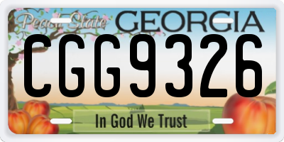 GA license plate CGG9326