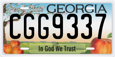 GA license plate CGG9337