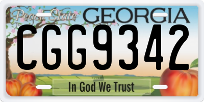 GA license plate CGG9342