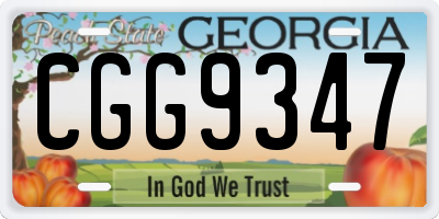 GA license plate CGG9347