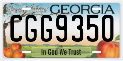 GA license plate CGG9350