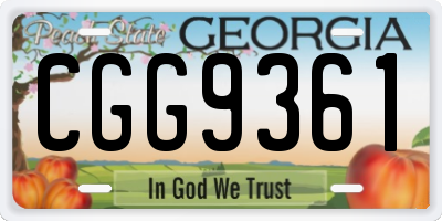 GA license plate CGG9361