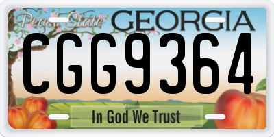 GA license plate CGG9364