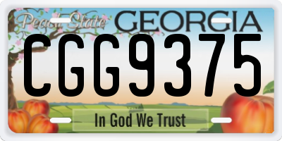 GA license plate CGG9375