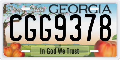 GA license plate CGG9378