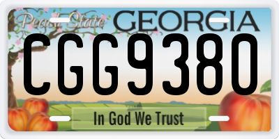GA license plate CGG9380