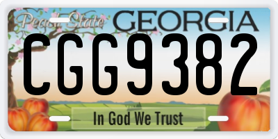 GA license plate CGG9382