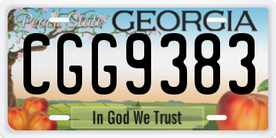 GA license plate CGG9383