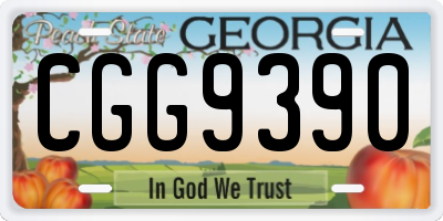 GA license plate CGG9390