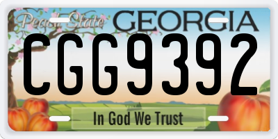 GA license plate CGG9392