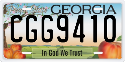 GA license plate CGG9410