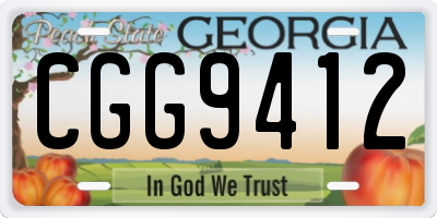 GA license plate CGG9412