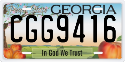 GA license plate CGG9416