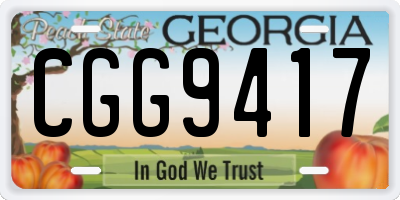 GA license plate CGG9417