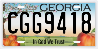 GA license plate CGG9418