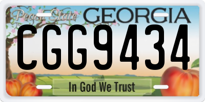 GA license plate CGG9434