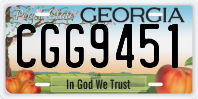 GA license plate CGG9451