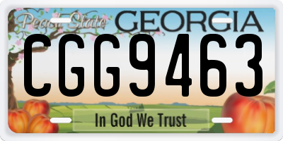GA license plate CGG9463