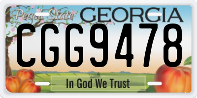 GA license plate CGG9478