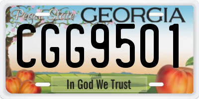 GA license plate CGG9501