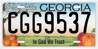 GA license plate CGG9537