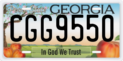 GA license plate CGG9550