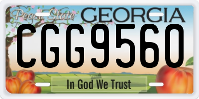 GA license plate CGG9560