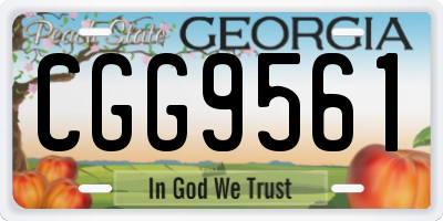 GA license plate CGG9561