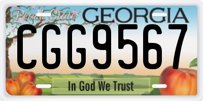 GA license plate CGG9567