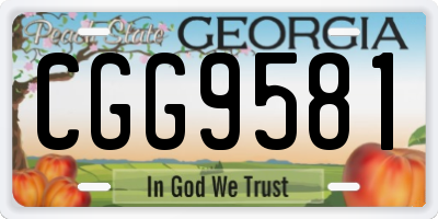 GA license plate CGG9581