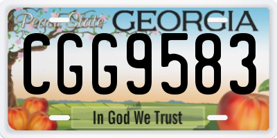 GA license plate CGG9583