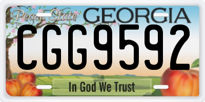 GA license plate CGG9592